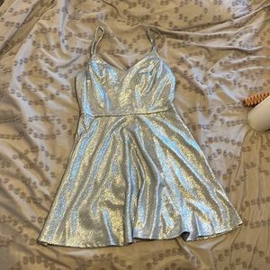 Juniors Silver/Blue Dress